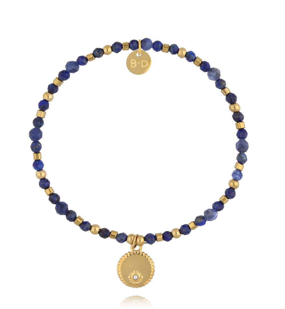 Bransoletka z lapisu lazuli i sodalitu z medalionem BTW3566