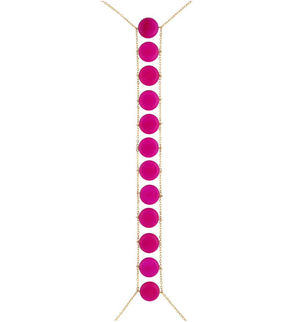 Naszyjnik na ciało fuksja body chain Trinidad NSA0930