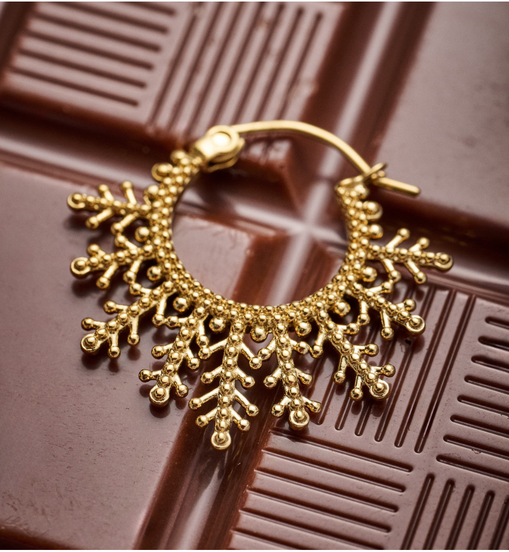 Kolczyki śnieżynki złote KSA2225