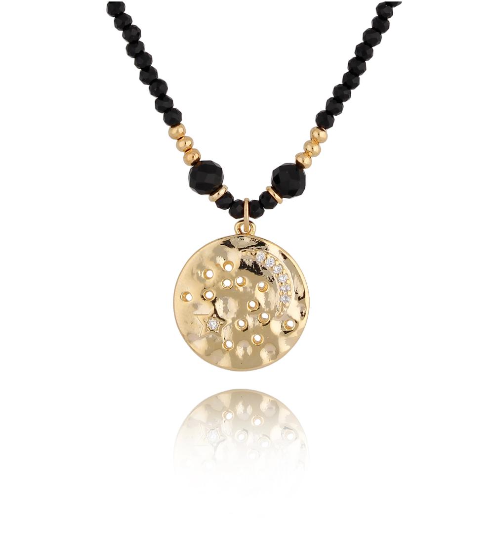 Naszyjnik czarny z księżycem Moon Eclipse NTW0394