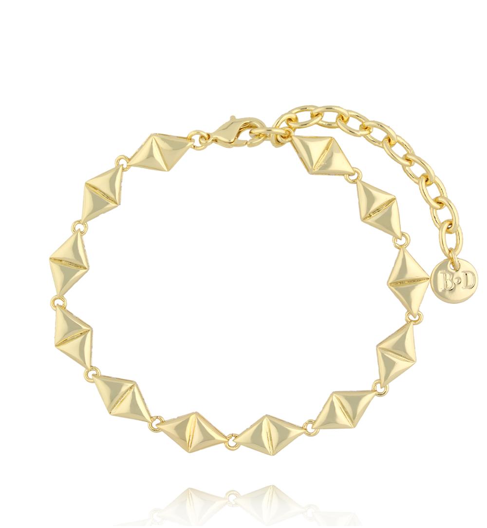 Bransoletka z geometrycznymi elementami w złocie BSS0288