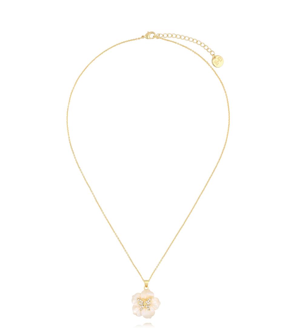 Naszyjnik złoty z kwiatuszkiem Glam Charms NS0244
