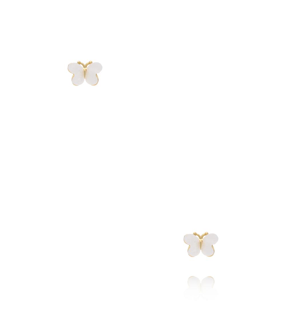 Zestaw złoconych kolczyków motylków KMB0030