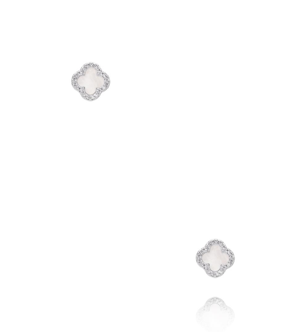 Zestaw srebrnych kolczyków z kolorowymi detalami i cyrkoniami KMB0036