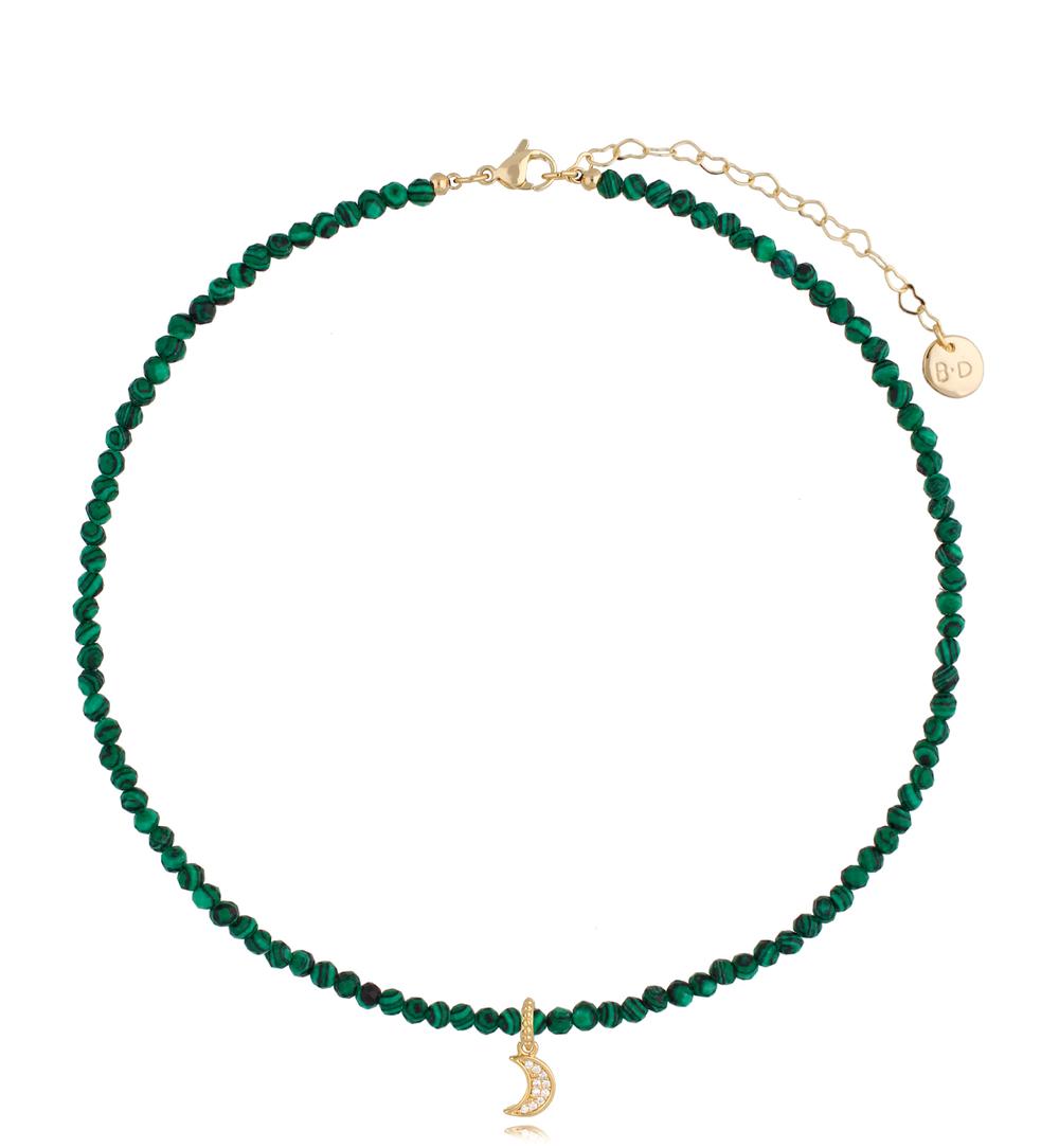 Naszyjnik z malachitami i księżycem Cosmos NTW0677