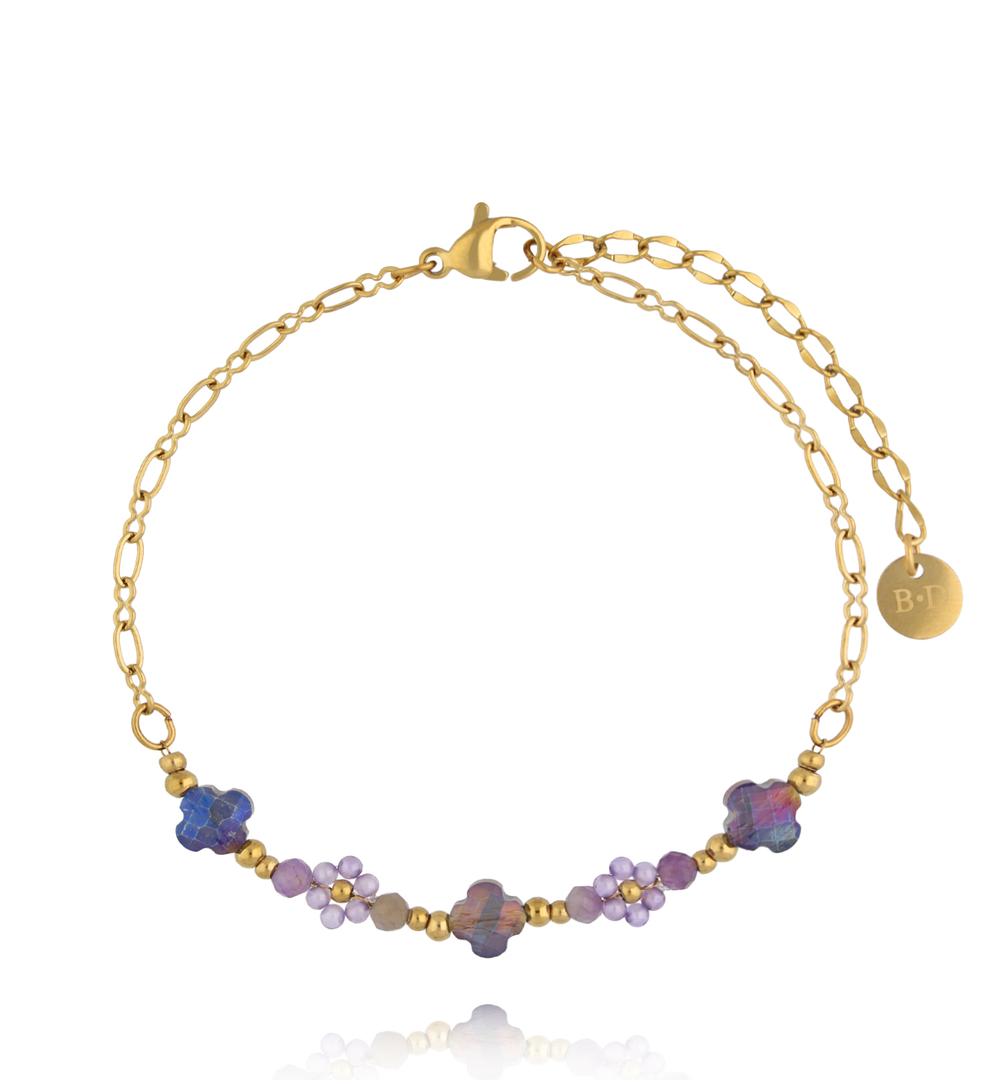 Bransoletka złota z ametystami BTW3678