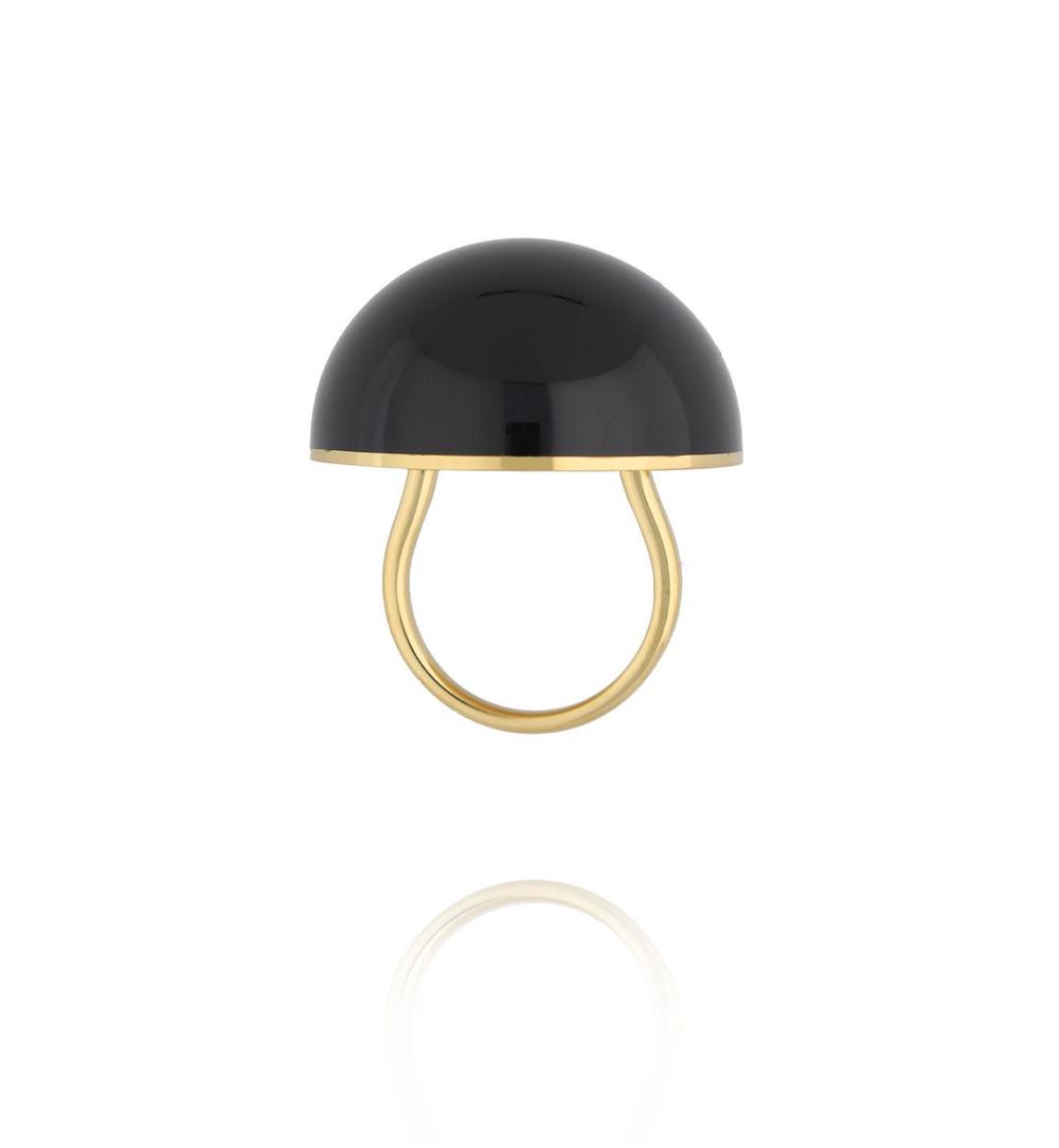 Pierścionek złoty z czarną emalią PSA1210