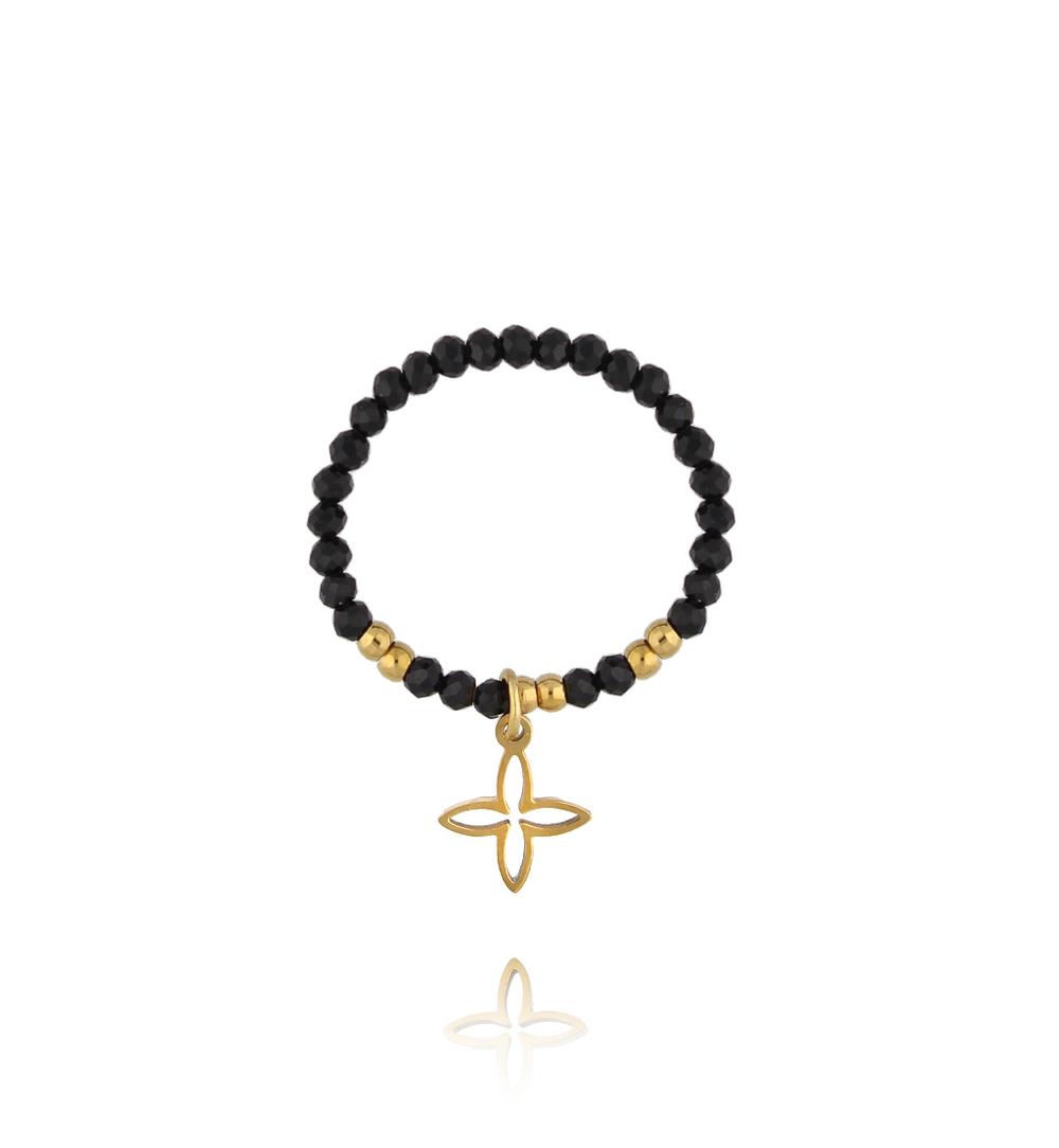 Pierścionek z turmalinami i koniczynką PTW0586