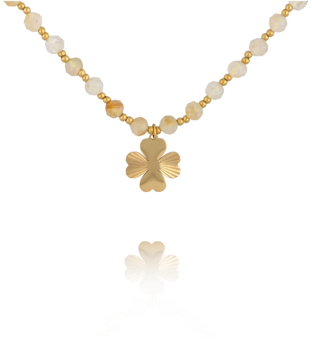 Naszyjnik z cytrynami i koniczynką NTW1647