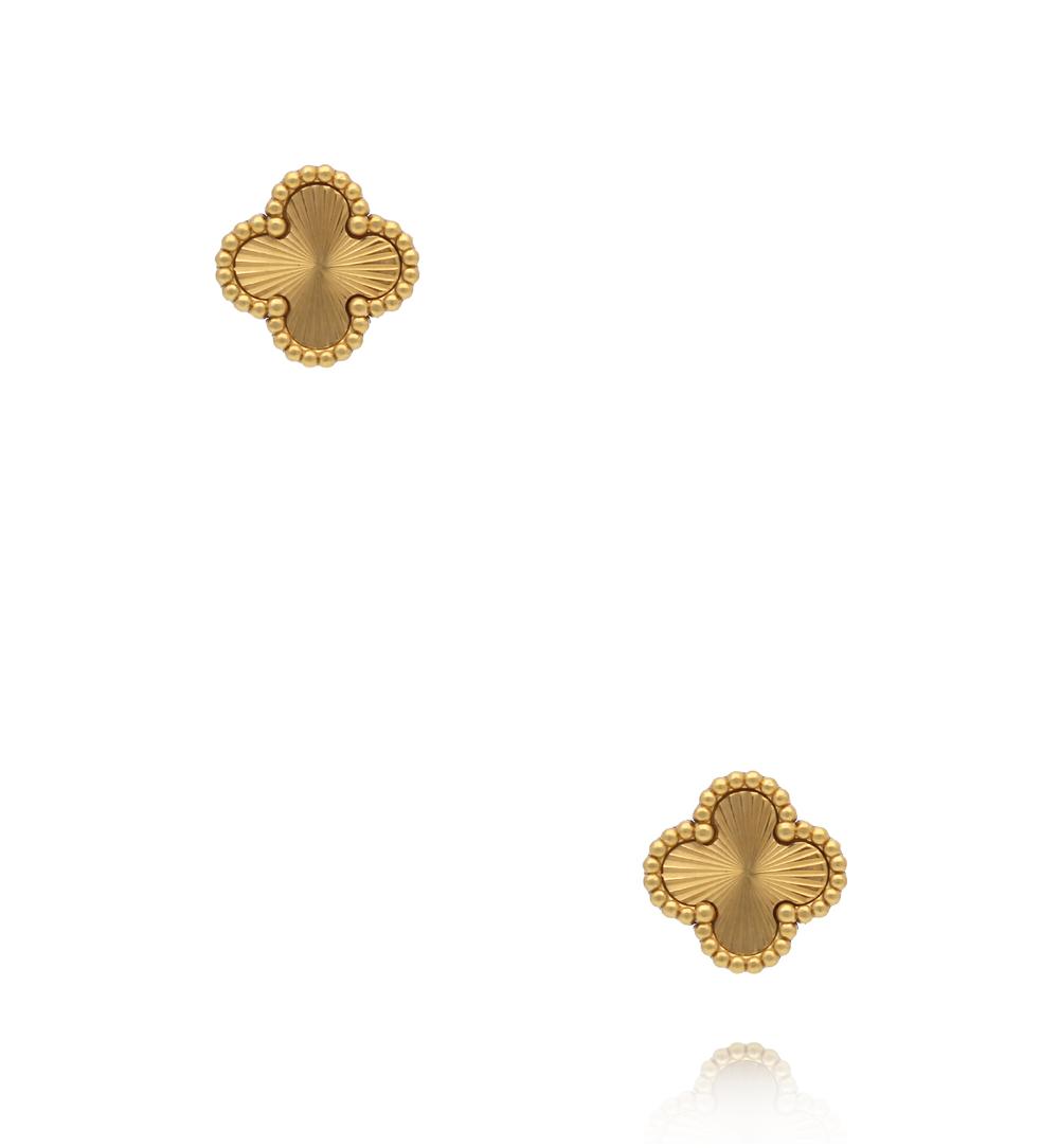 Kolczyki koniczynki w złotym kolorze KSY0593