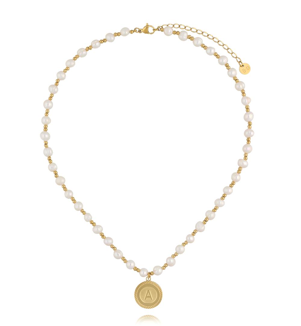 Naszyjnik z pereł z literką A NPE0377