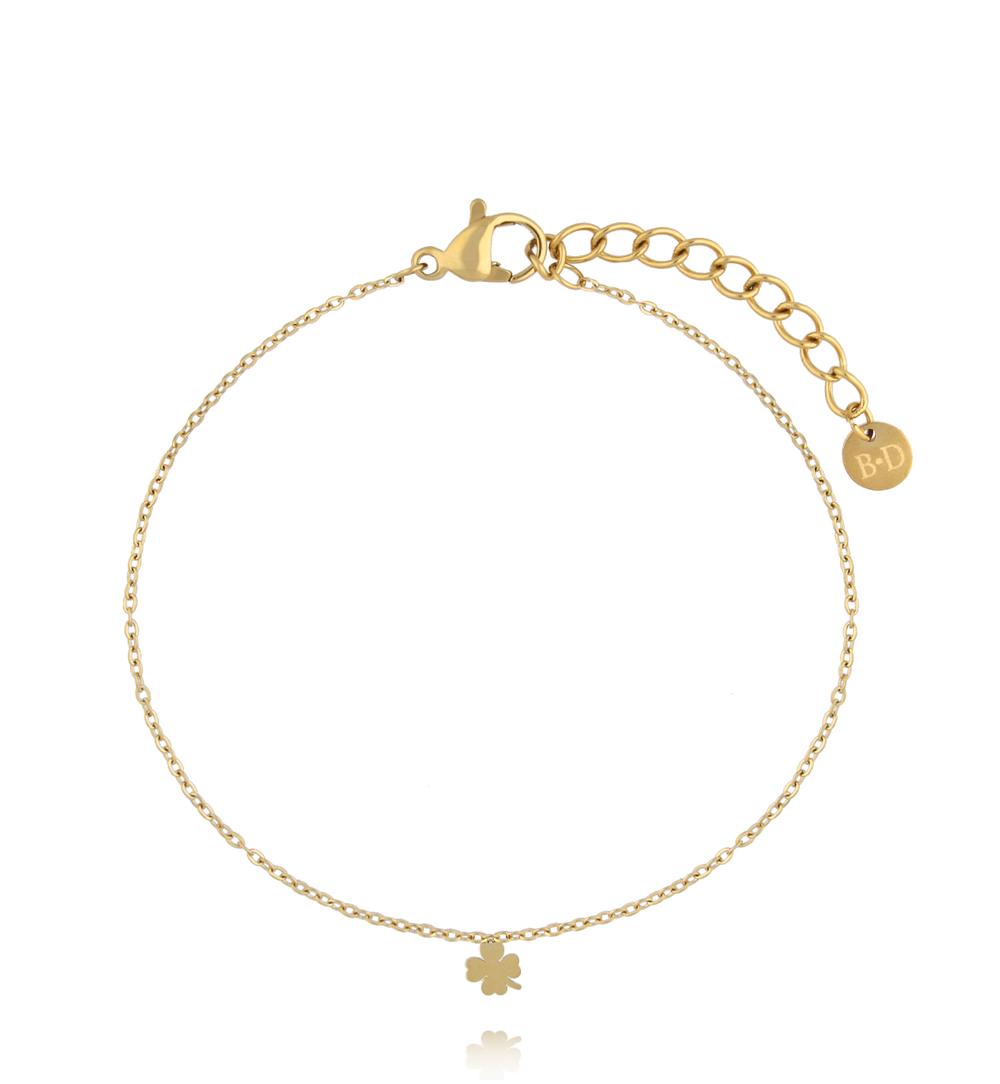 Bransoletka z koniczynką na złotym łańcuszku dla mamy BSY0548