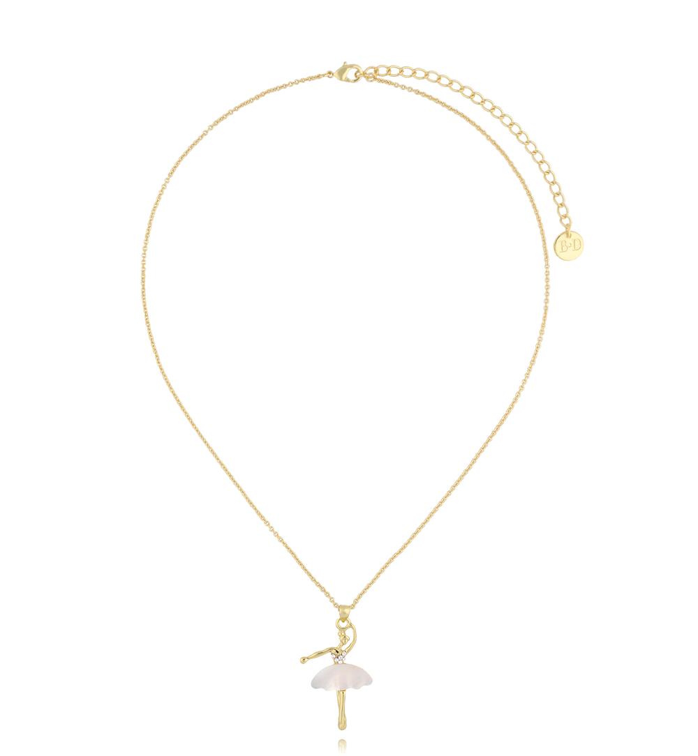 Naszyjnik złoty z baletnicą Glam Charms NS0249