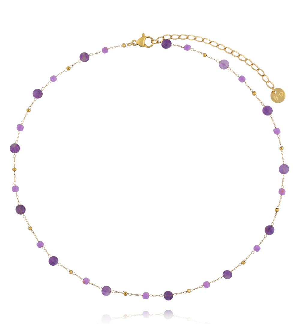 Naszyjnik z fosforytami i ametystami NPA1545