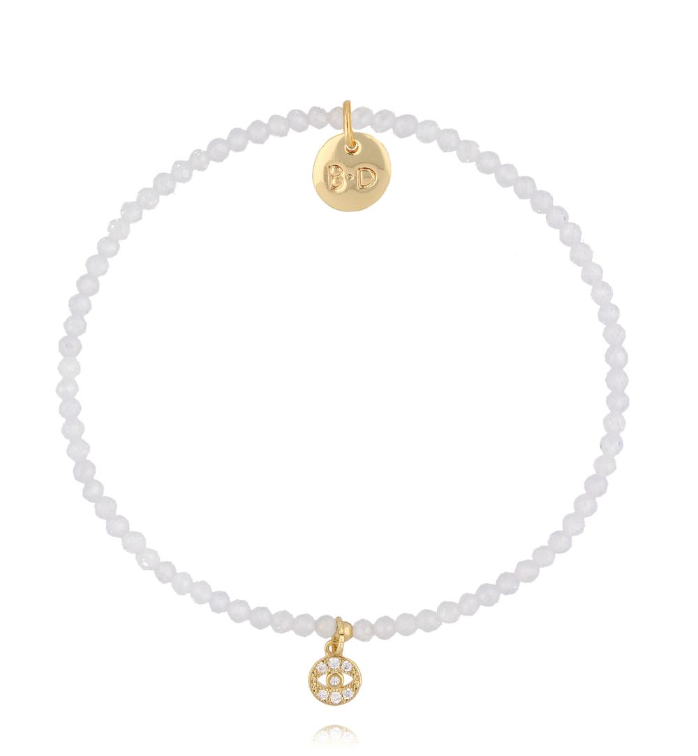 Bransoletka z białymi cyrkoniami i zawieszką BTW3633