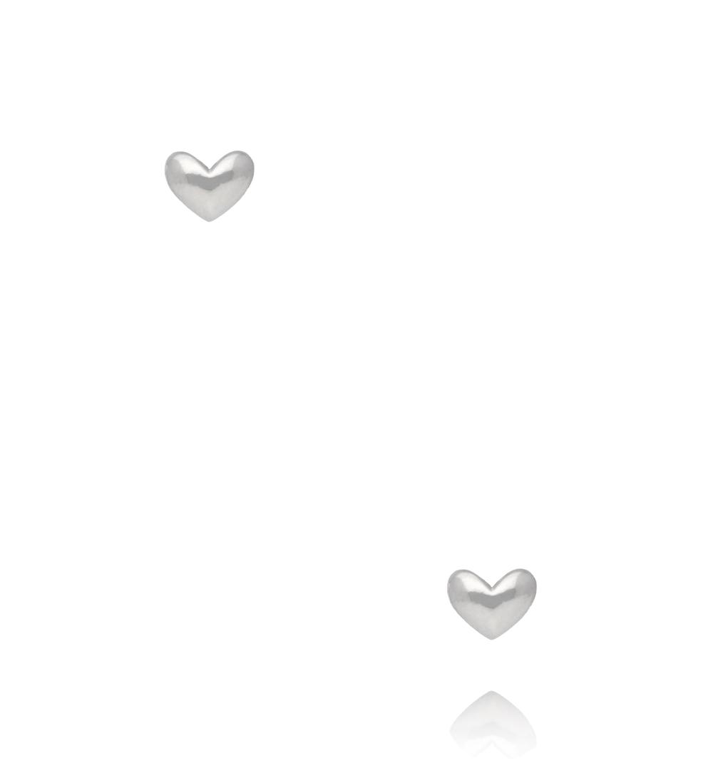 Zestaw srebrnych kolczyków – serce, kulka i geometryczna forma KMB0029