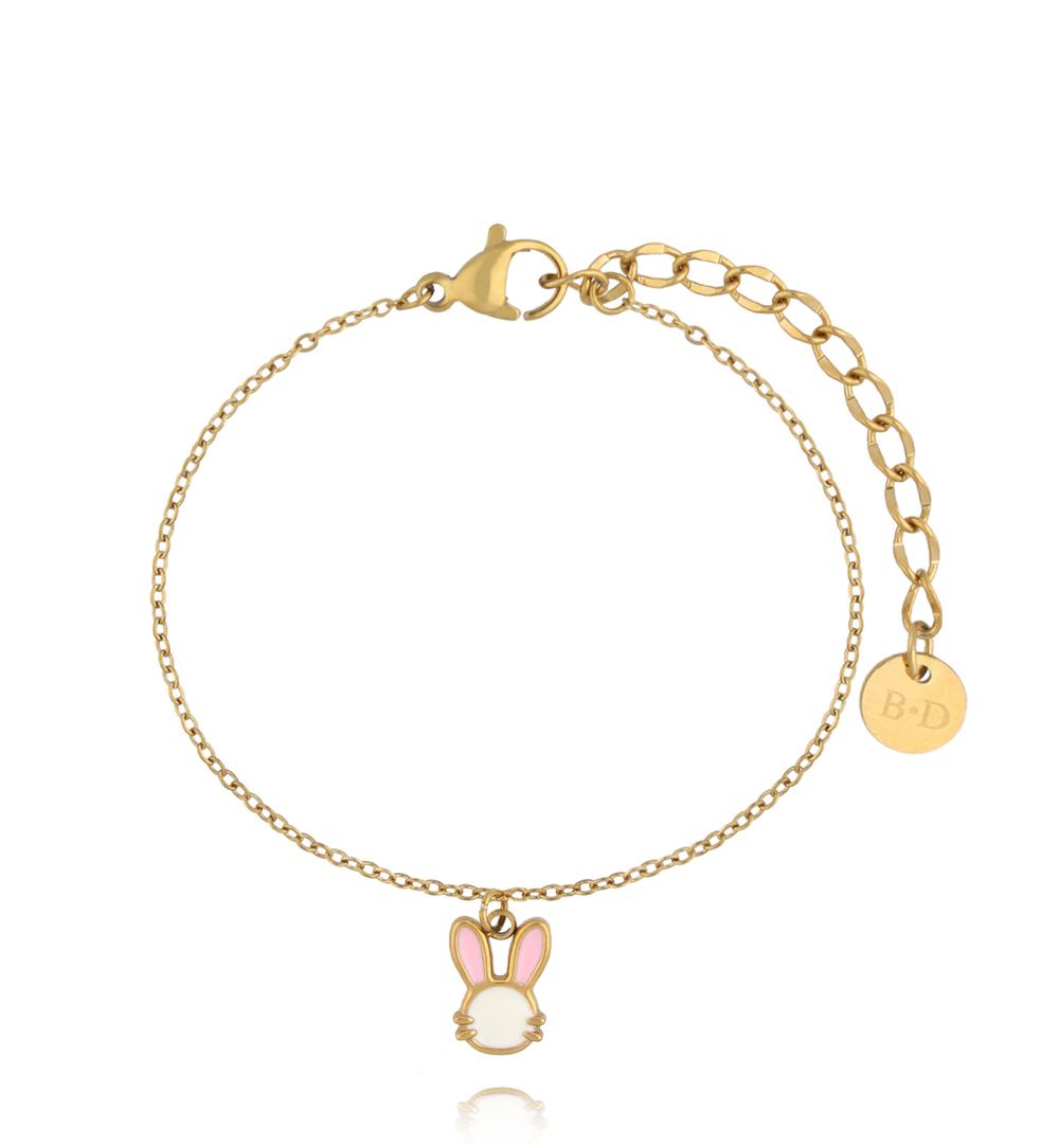 Bransoletka z emaliowanym króliczkiem BSY0573