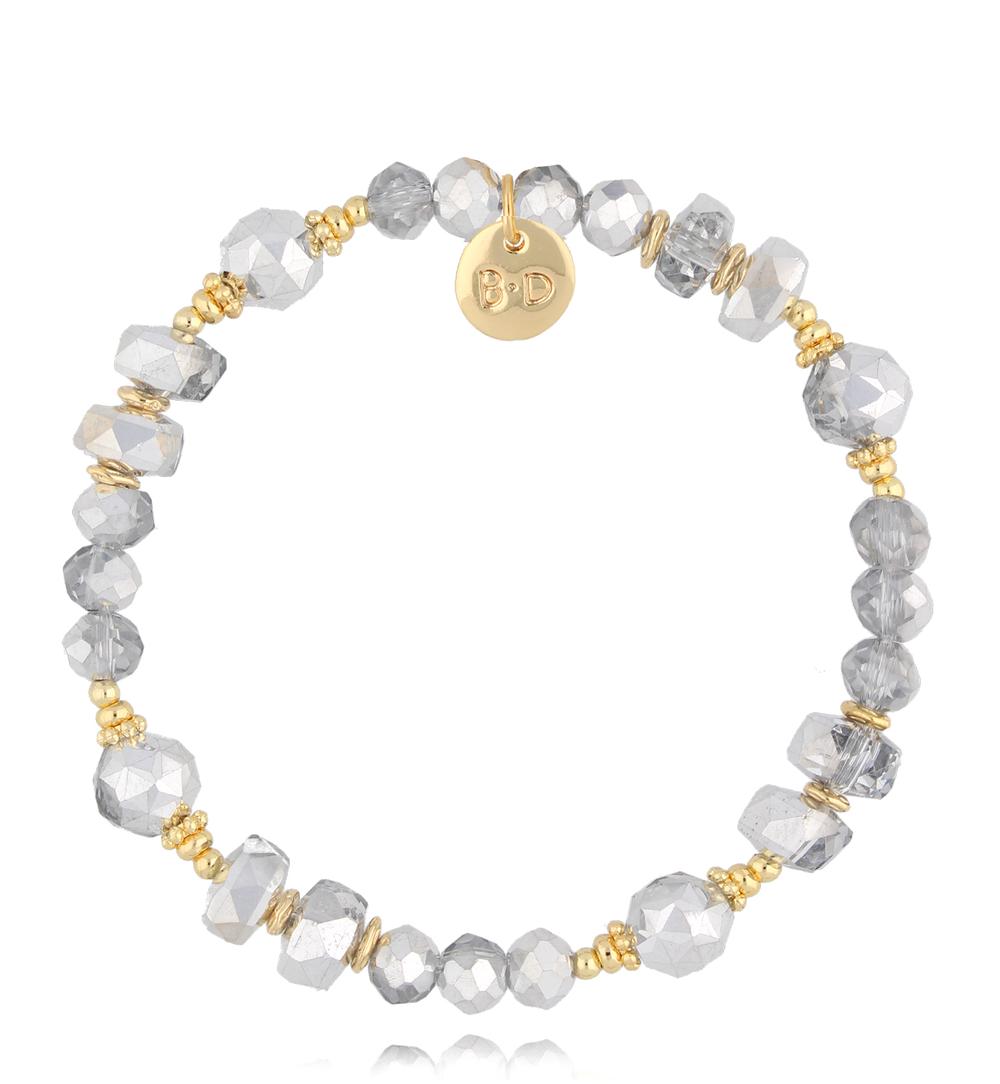 Bransoletka z szaro srebrnymi kryształkami Clear Sky BCY0222