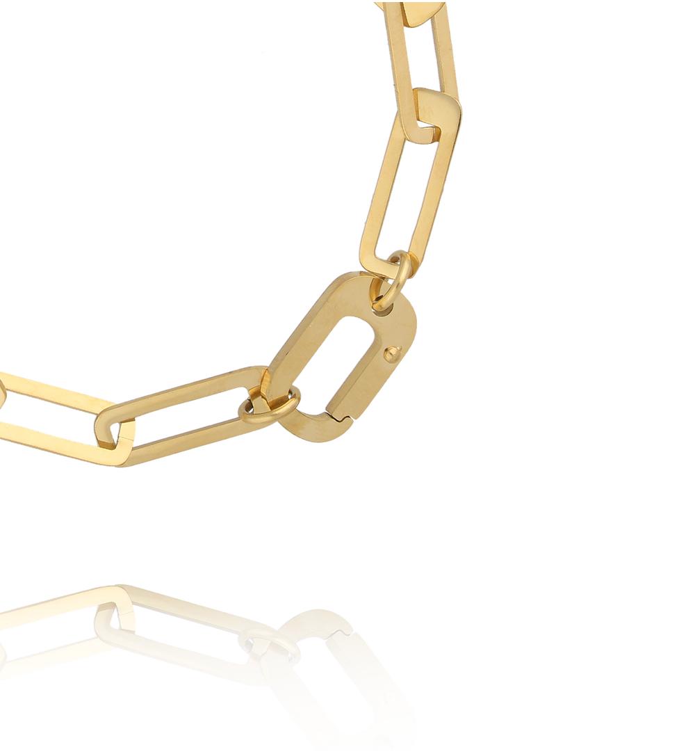 Bransoletka z geometrycznych ogniw w złotym kolorze BEA0067