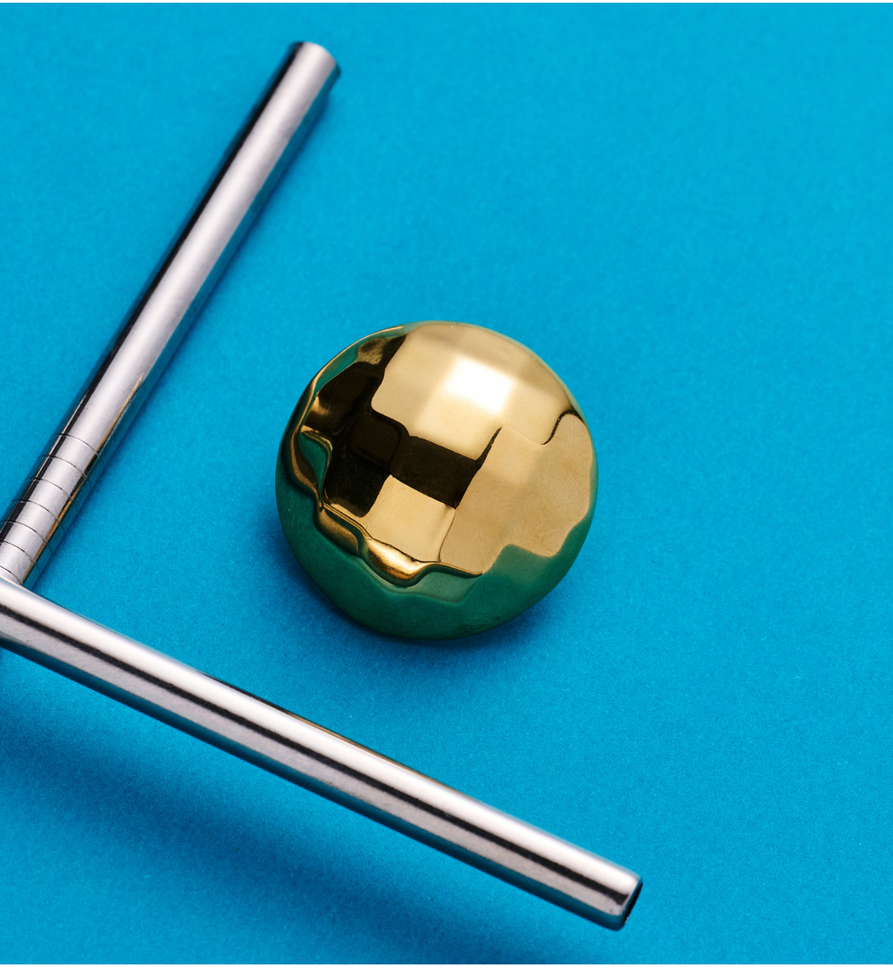 Kolczyki kule złote duże fasetowane KSY0398