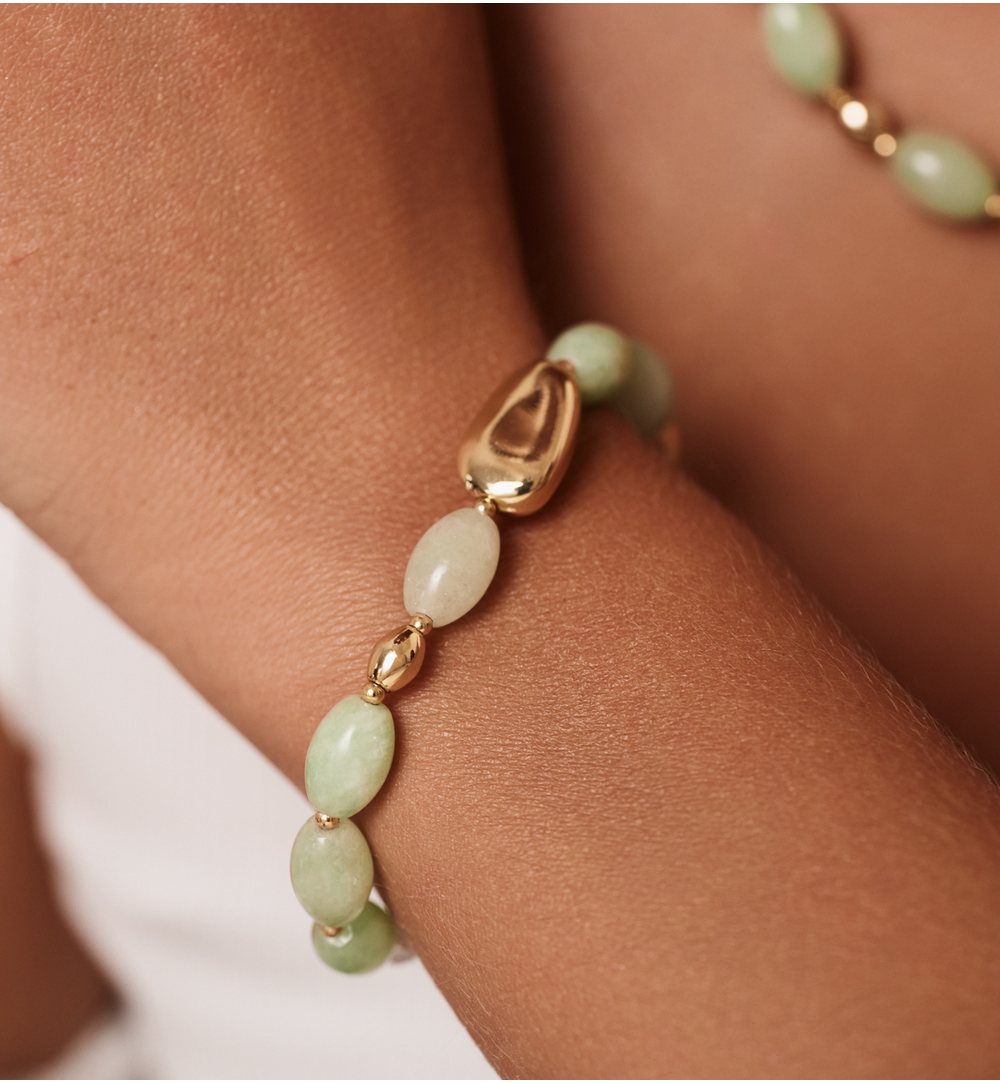 Bransoletka zielona z jadeitami BSC2300