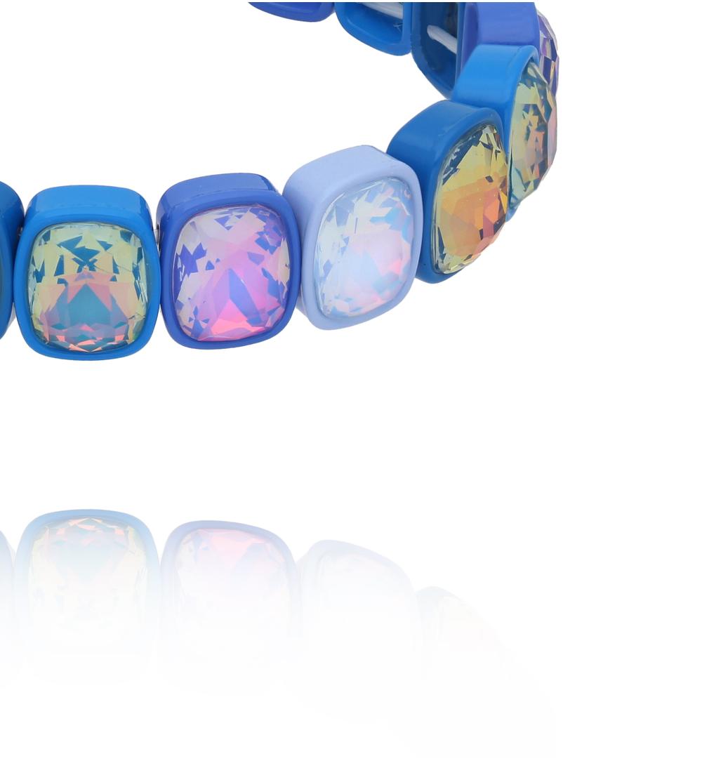 Bransoletka w odcieniach niebieskiego z kryształami BCR0054