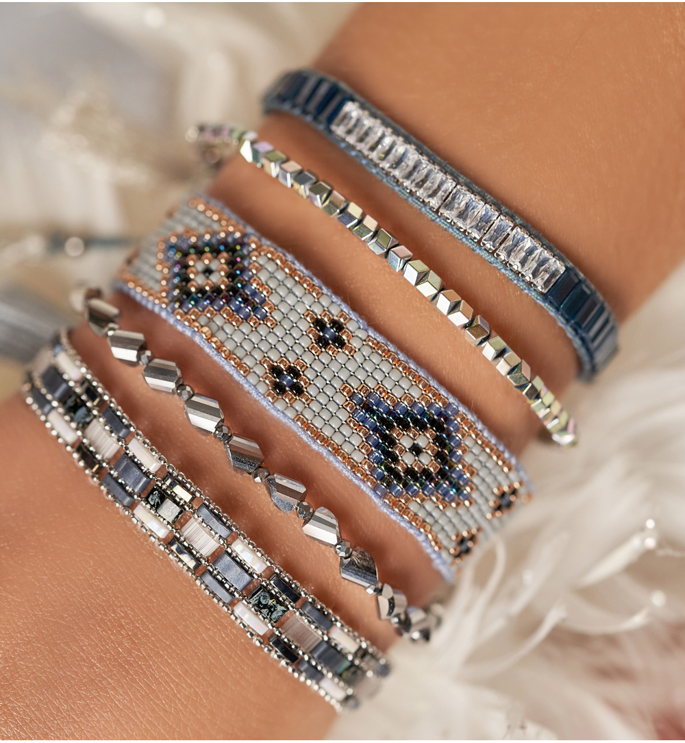 Bransoletka ze srebrno fioletowymi hematytami Sparkle BTW2348