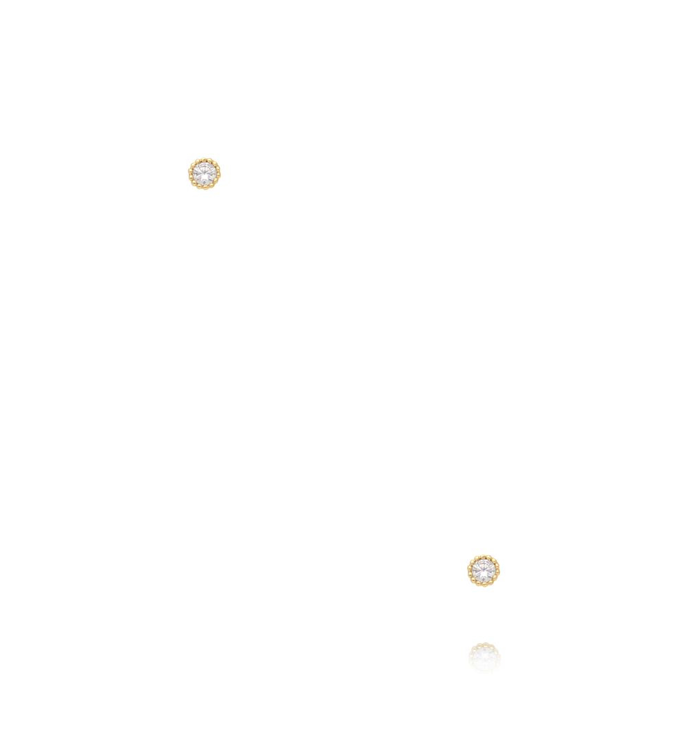 Zestaw drobnych kolczyków złoconych z cyrkonią KMB0007