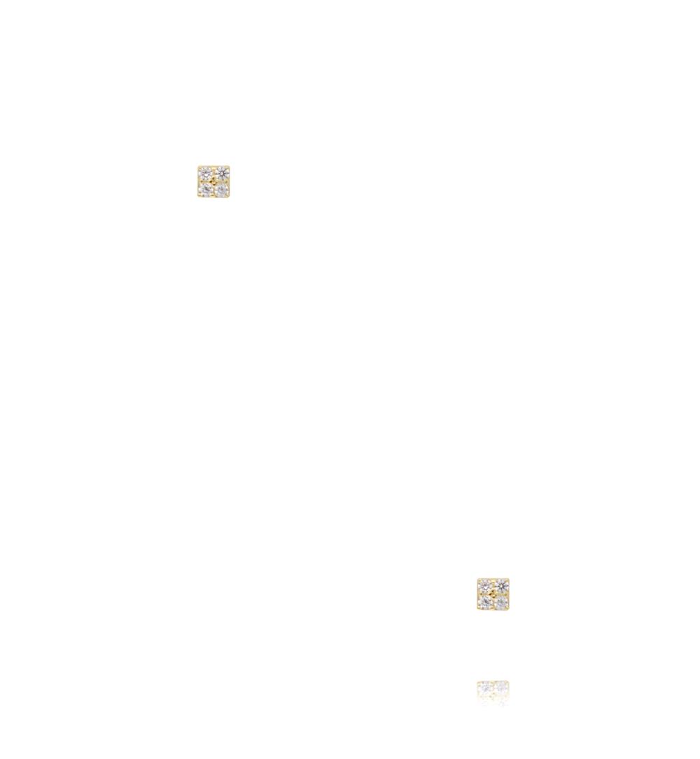 Zestaw kolczyków złotych – geometryczne kształty z cyrkoniami KCA0190