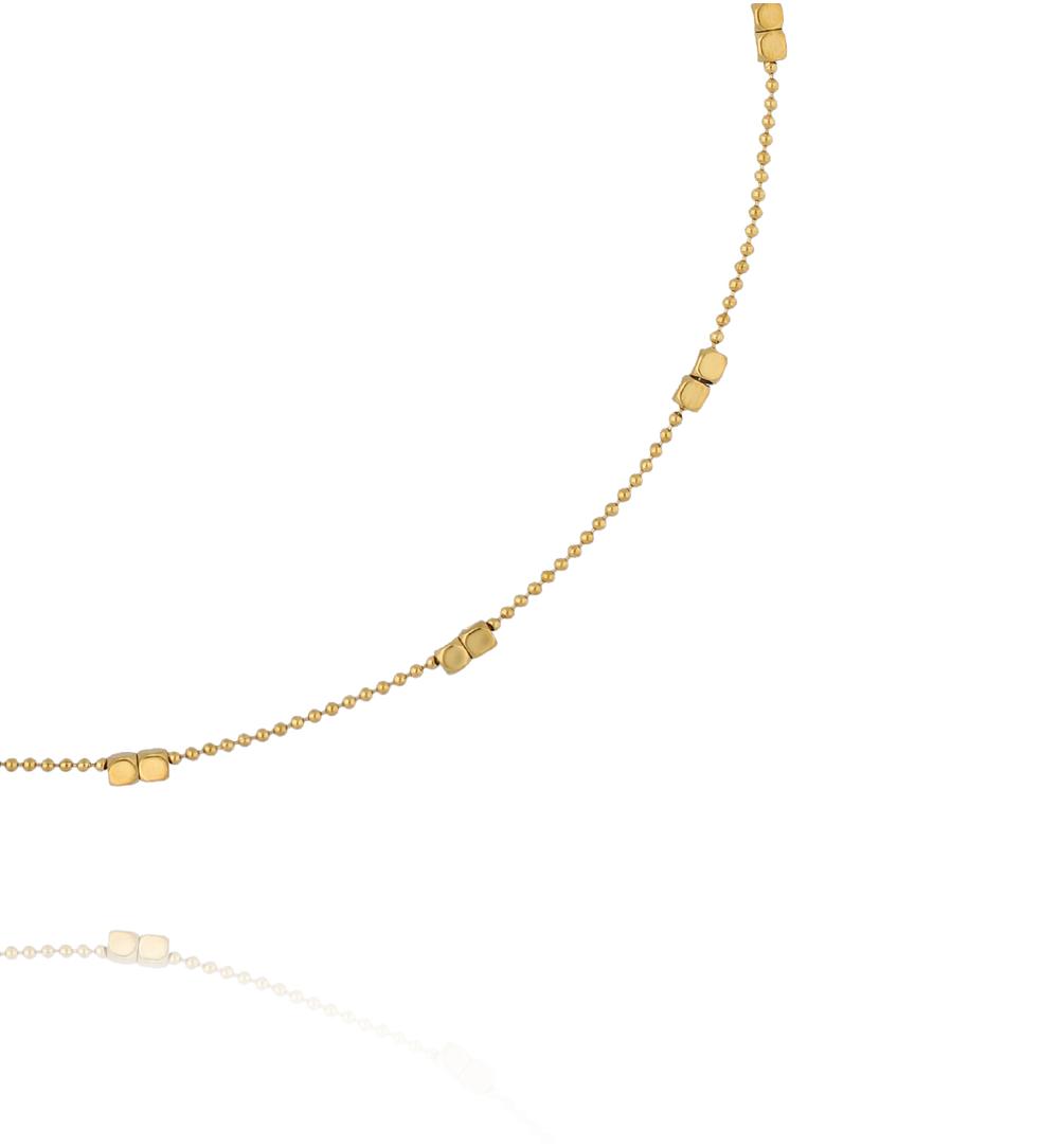Naszyjnik z kwadracikami złoty NSY0904