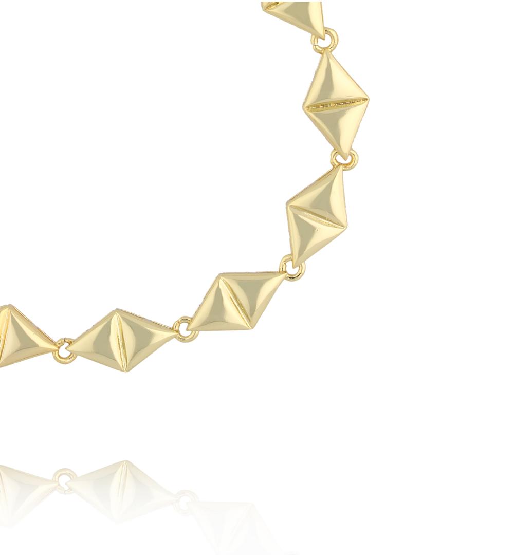 Bransoletka z geometrycznymi elementami w złocie BSS0288