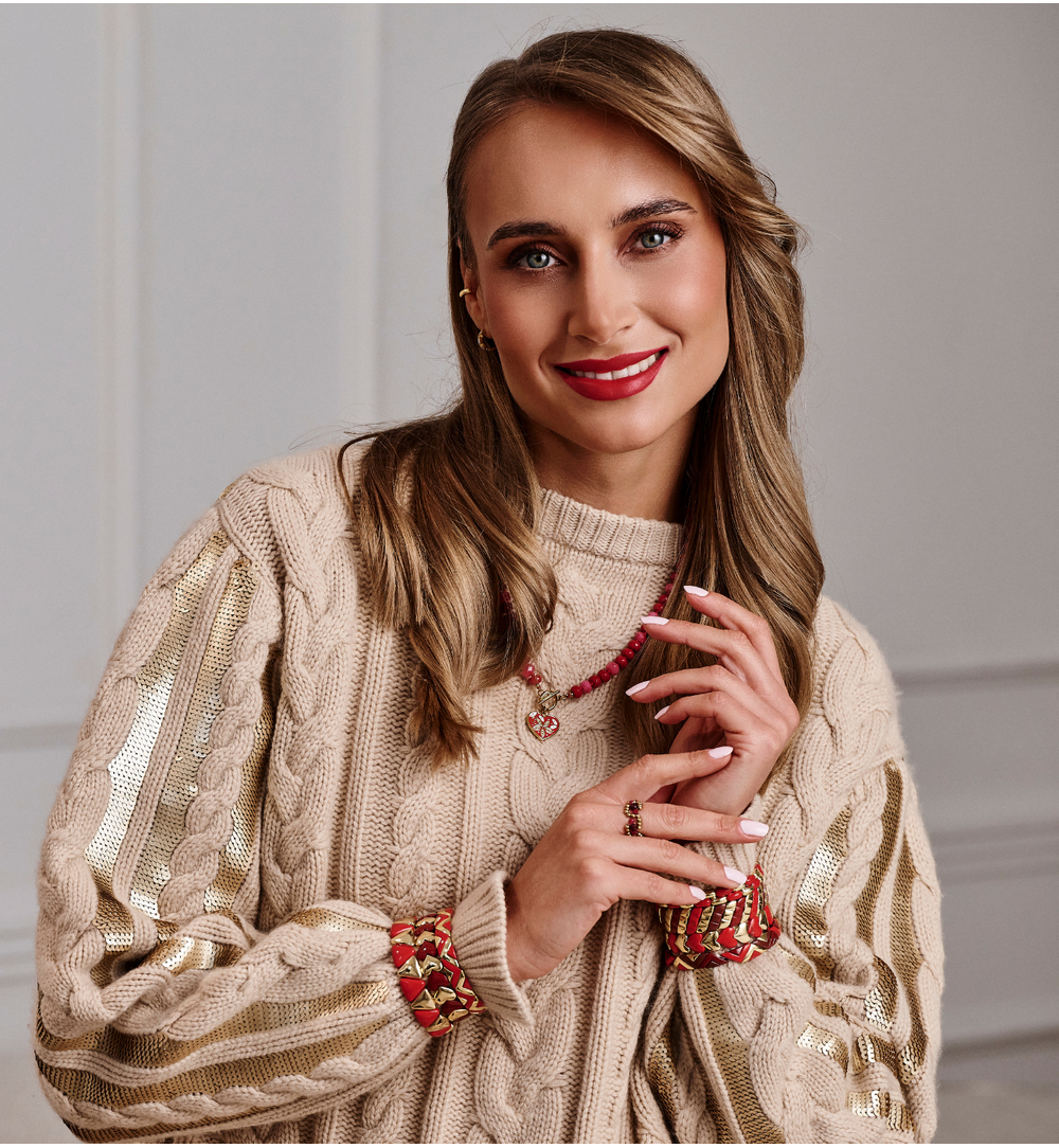 Naszyjnik czerwony z sercem NPA1417