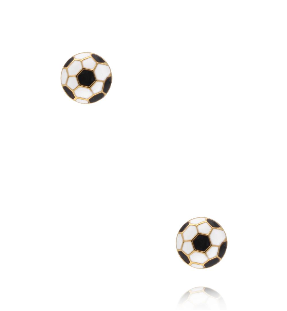 Kolczyki piłki futbolowe z emalią KSY0680