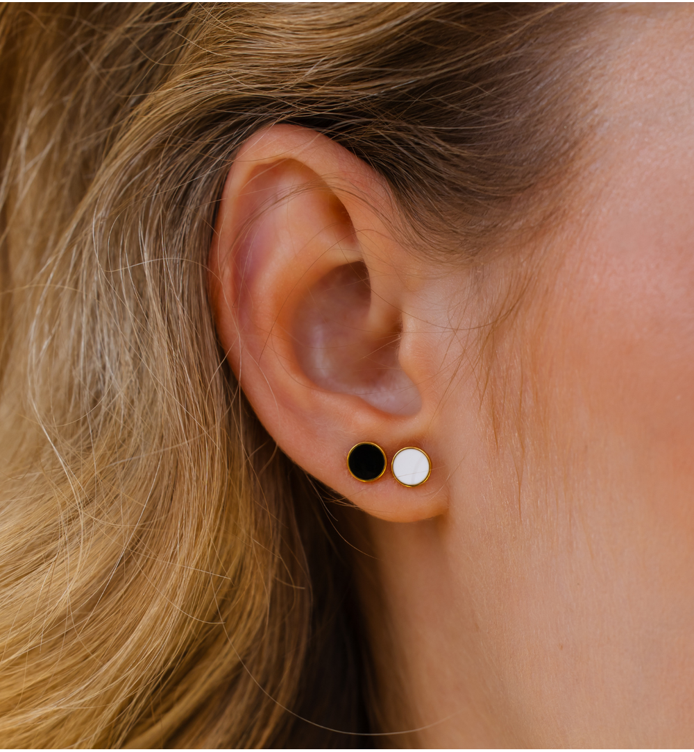 Kolczyk piercing białe kółeczka KSA2420