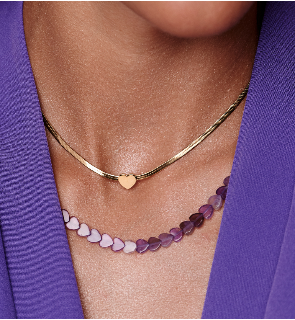 Naszyjnik z ametystu – serca NTW1649