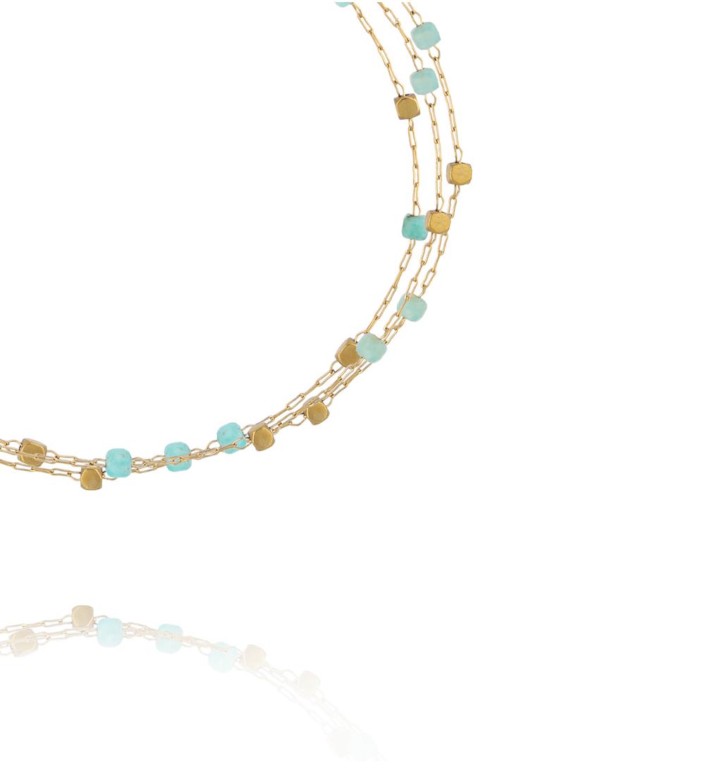 Bransoletka z amazonitami Peruvian BPA0489