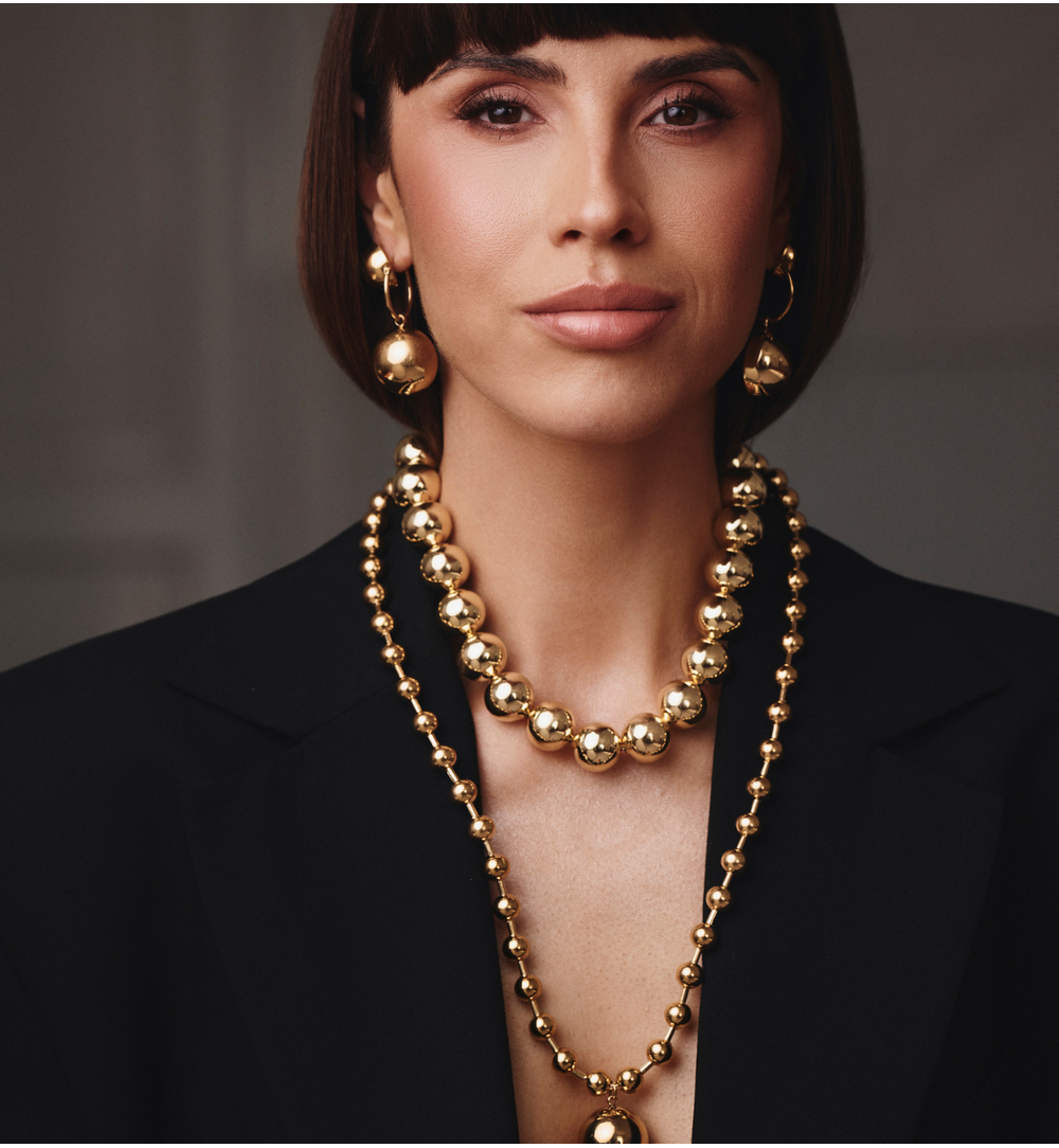 Kolczyki kulki duże z kółeczkiem złote KSA2310