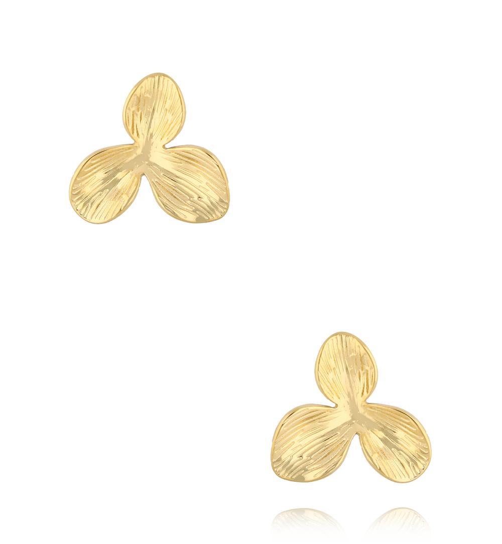 Kolczyki trójlistne złote Three Petal KSA2122