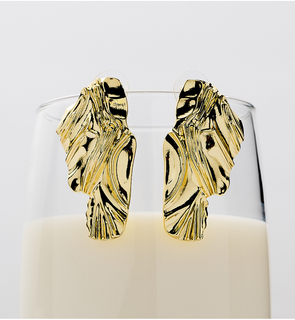 Kolczyki nieregularne złote KRG1078