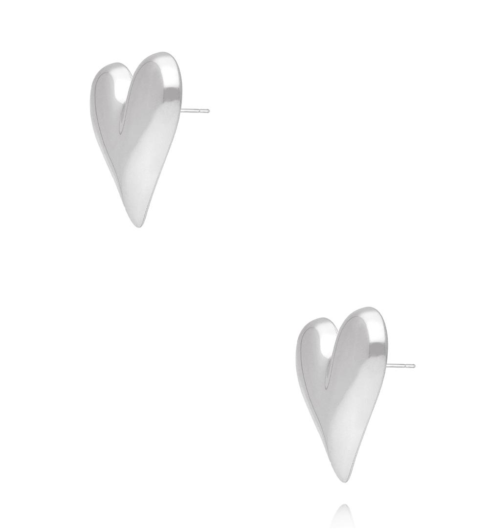 Kolczyki w kształcie serca srebrne KSY0640