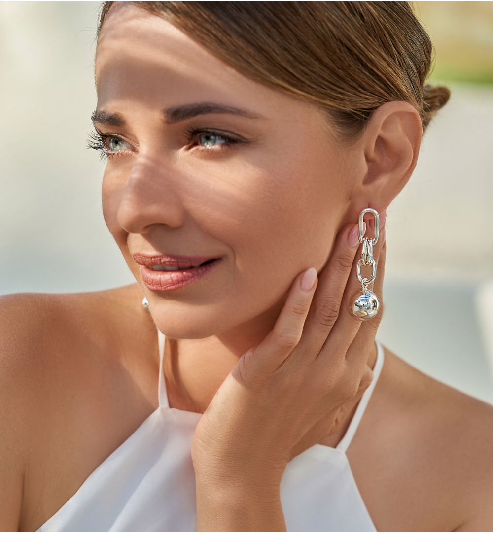 Kolczyki srebrne kulki Annelies KRG0918