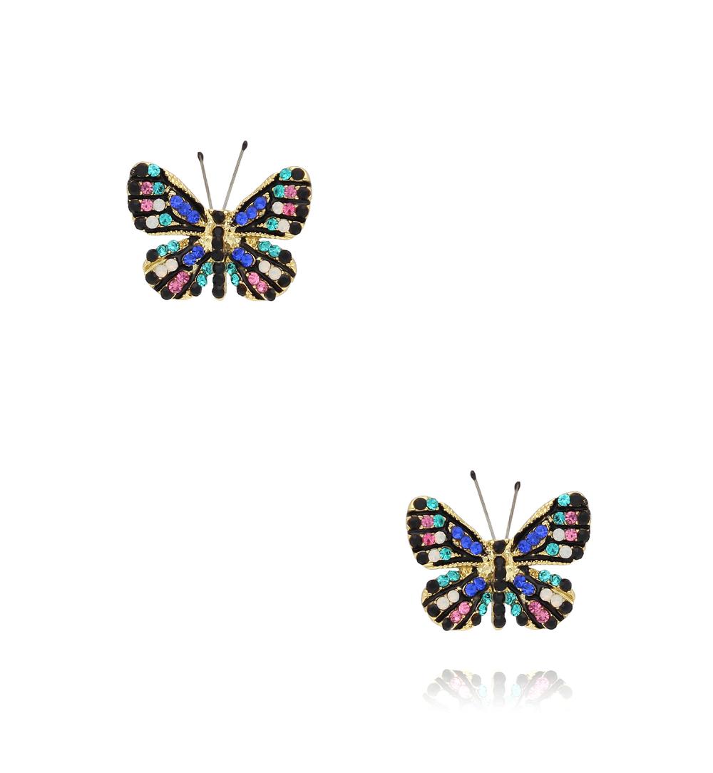 Kolczyki z kolorowymi motylkami Papillon KPI0007