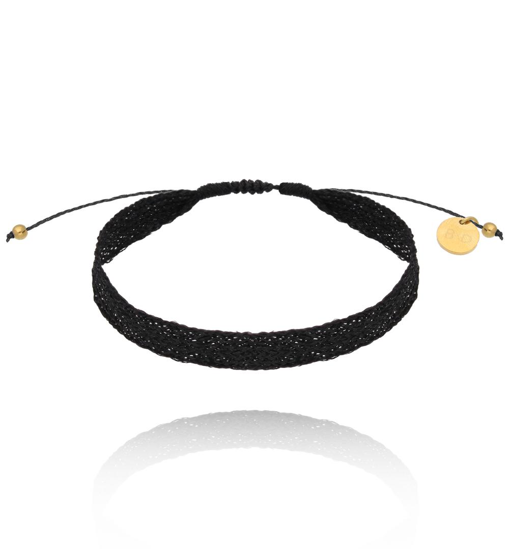 Bransoletka z tasiemką czarna Glow Up BSC1922