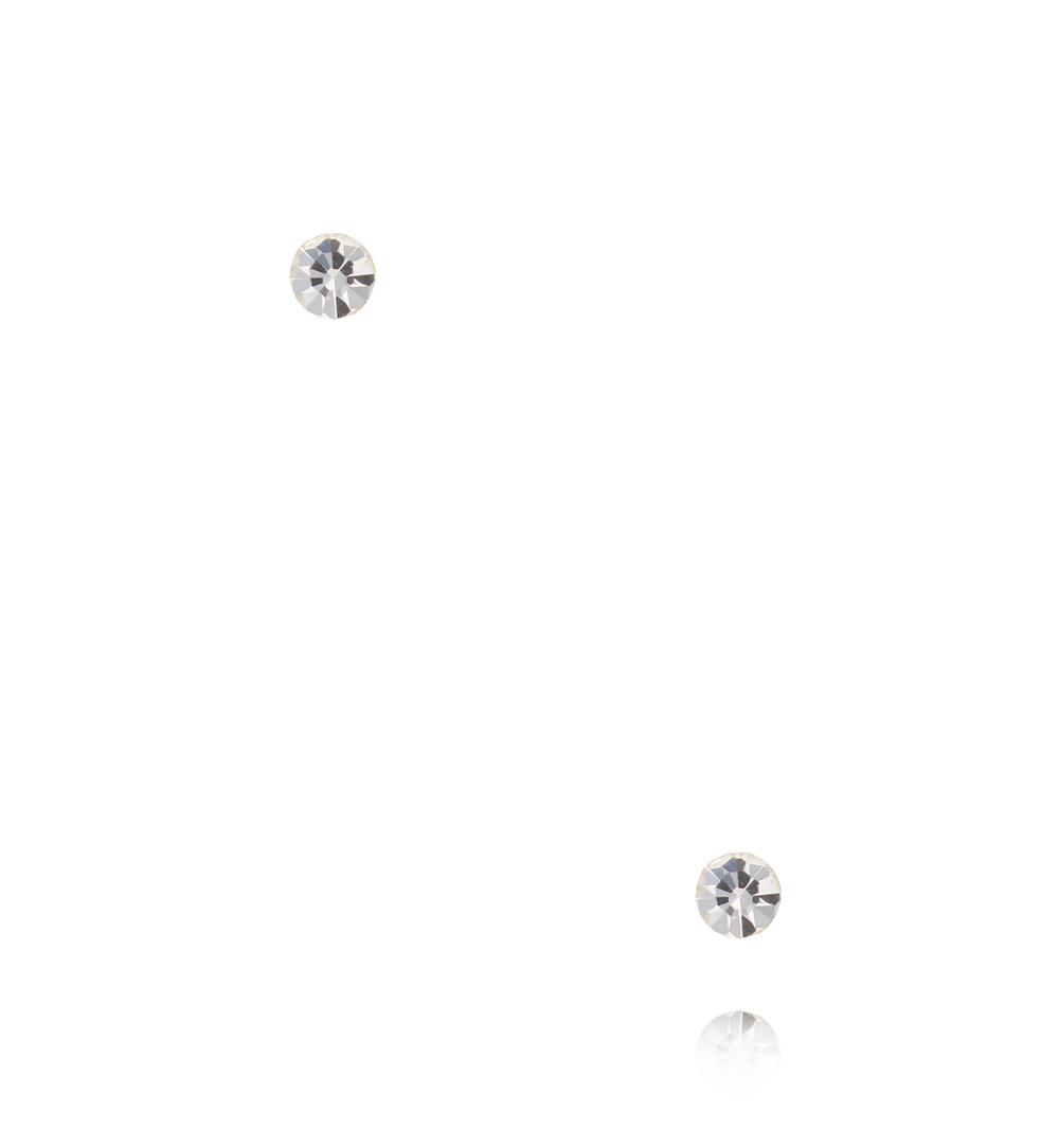 Kolczyki z bezbarwnym kryształem w złotej oprawie KCA0168