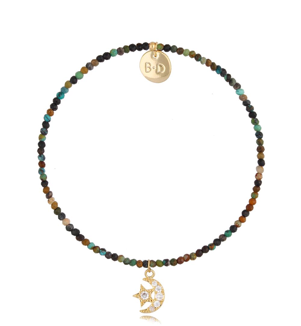 Bransoletka z turkusami i księżycem Lifestyle BTW1152