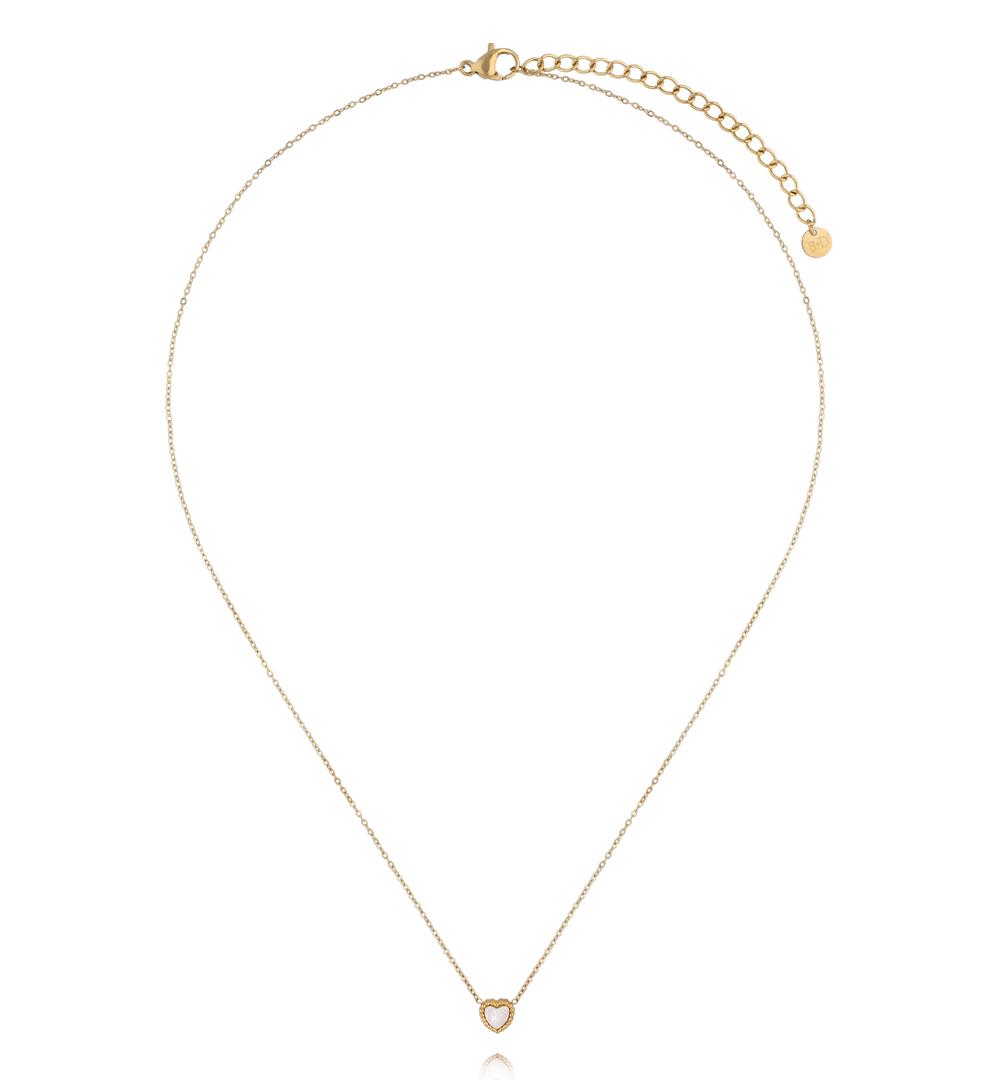 Naszyjnik z sercem z masy perłowej NSY0772