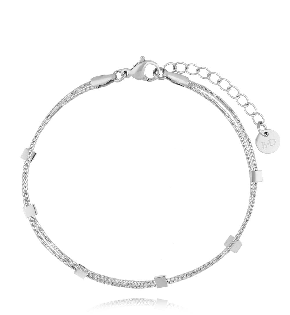 Bransoletka z kwadracikami srebrna BSA0662