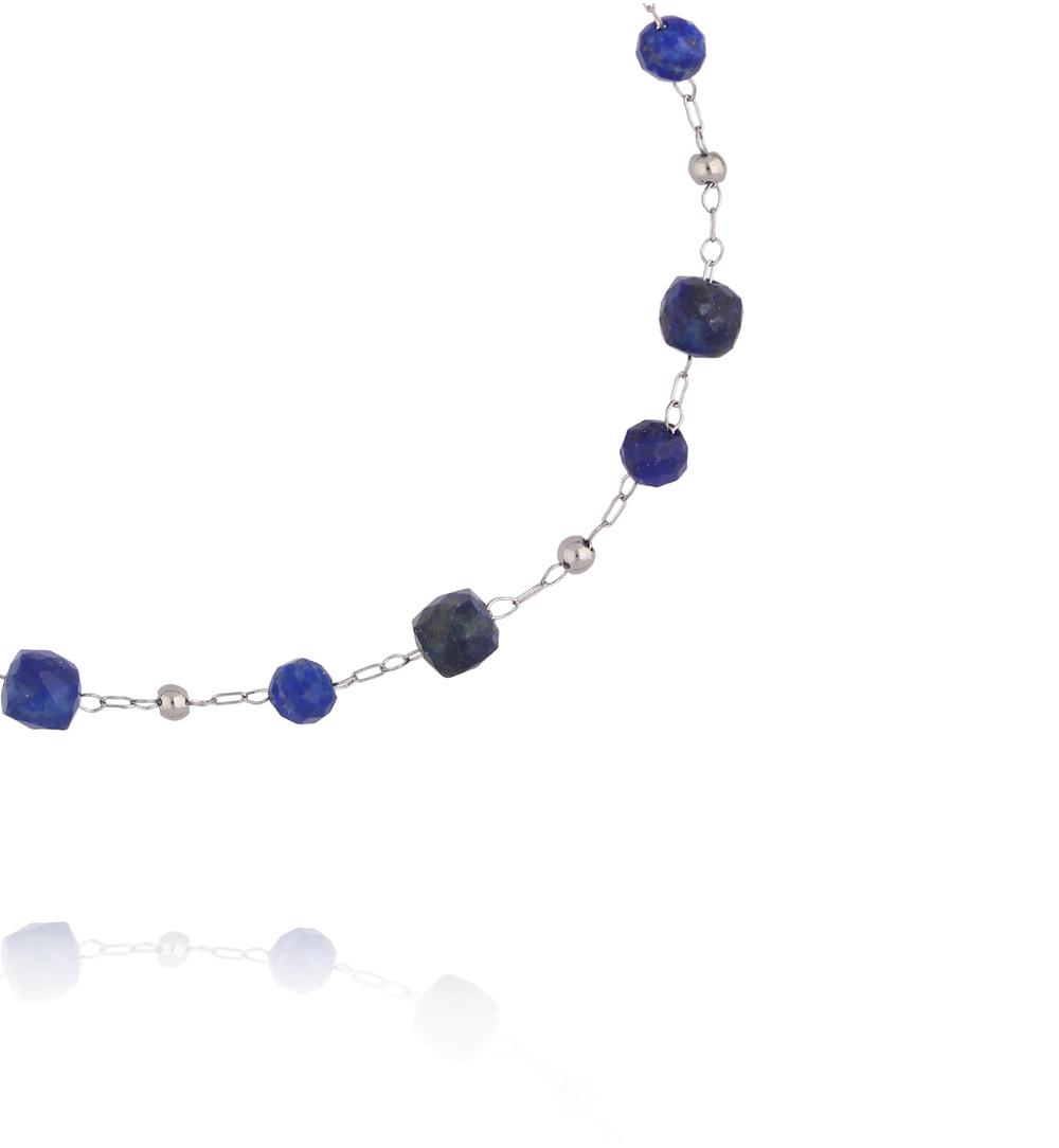 Bransoletka srebrna z kamieniem lapis lazuli BSY0692