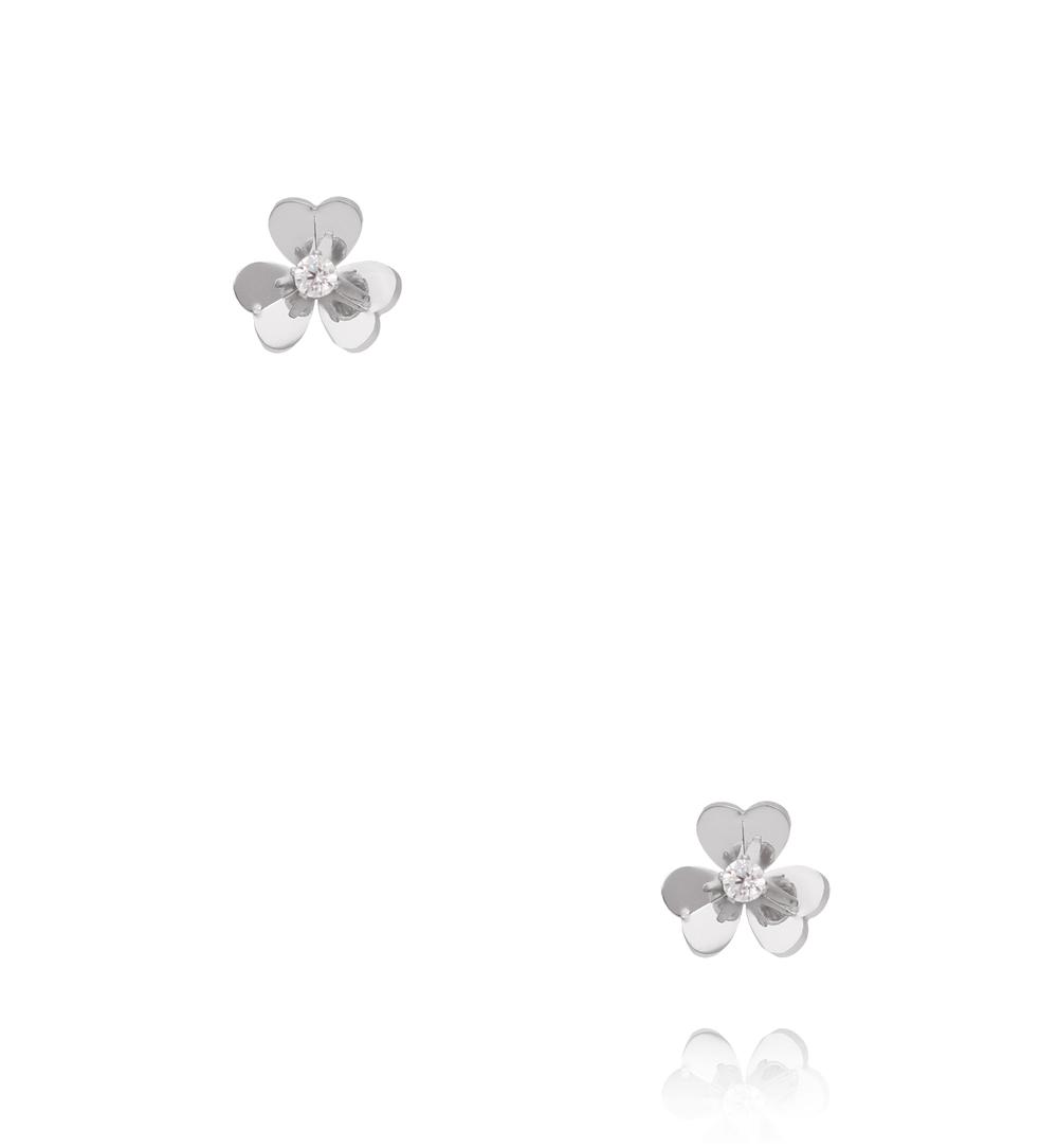 Kolczyki wkrętki w kształcie kwiatów z cyrkonią KSY0694