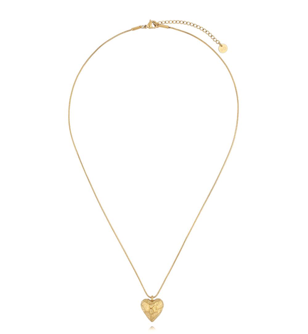 Zestaw naszyjników z różowych serc i złotą zawieszką ZN0182